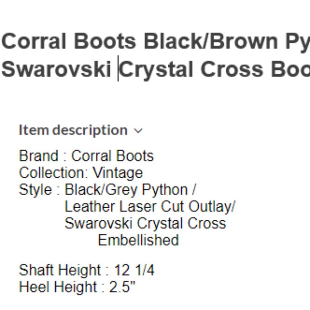 Corral Python Swarovski Crystal Cross Boots - image 6